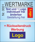 Preview: 1000 Wertmarken 4/4 "doppelseitig farbiger druck" - mit Text + Logo [[- inkl. Gestaltungsservice -]]