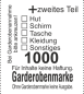 Mobile Preview: 1000 Garderobenmarke "3 Abschnitte, neutral", 14 mm Bügelloch