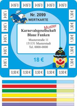 100 Abstreichkarten im Bierdeckeldesign - Wertkarten "Karneval-Fasching"