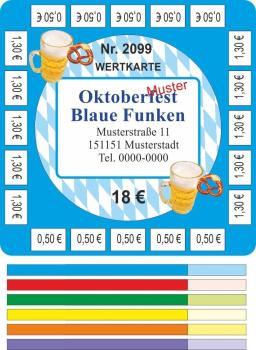 100 Abstreichkarten im Bierdeckeldesign - Wertkarten "Oktoberfest"