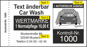 1000 Autowaschkarten "Waschstraße 80g"