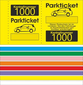 1000 Parktickets "Parkschein sichtbar anzubringen"