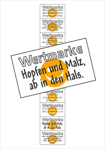 1000 Wertmarken "Smiley, mit 10 lustigen Trinksprüchen"