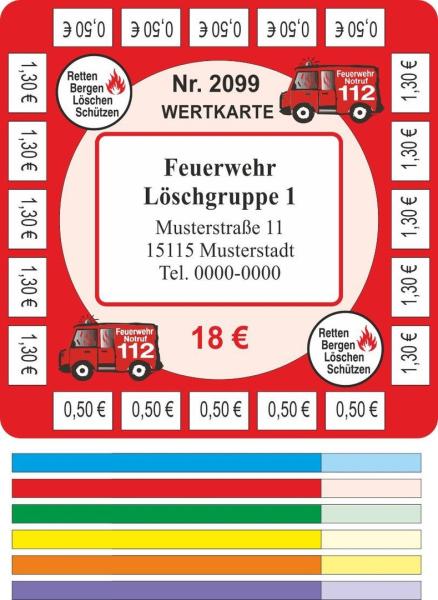 100 Abstreichkarten im Bierdeckeldesign - Wertkarten "Feuerwehr"