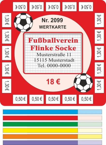 100 Abstreichkarten im Bierdeckeldesign - Wertkarten "Fußball"