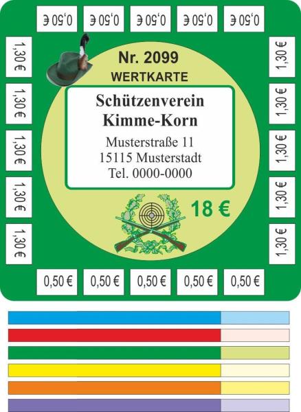 100 Abstreichkarten im Bierdeckeldesign - Wertkarten "Schützen"