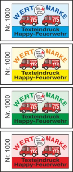 1000 Wertmarken "Happy-Feuerwehr"