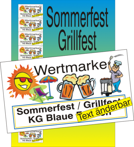 1000 Wertmarken "Sommerfest - Grillfest"