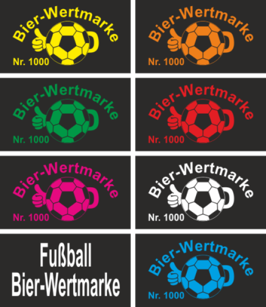 1000 Wertmarken "Bier Fußball" [[Sonderdruck]]