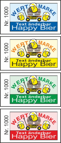 1000 Wertmarken "Happy-Bier"