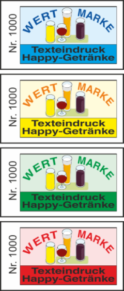 1000 Wertmarken "Happy-Getränke"