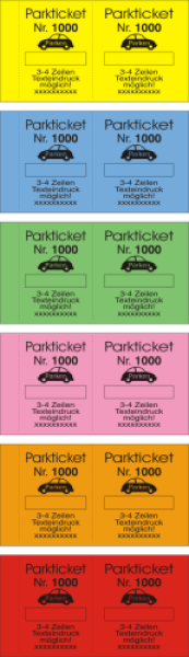 1000 Parktickets individuell "PKW-2" - Text änderbar -