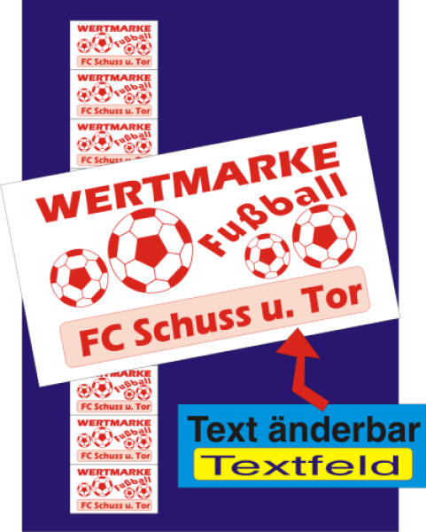 1000 Wertmarken "Fußball farbig Typ 3"