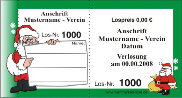 1000 Doppelnummern "Weihnachten", 2 x Text änderbar