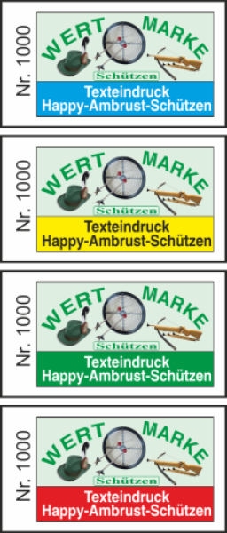 1000 Wertmarken "Happy-Armbrust-Schützen"