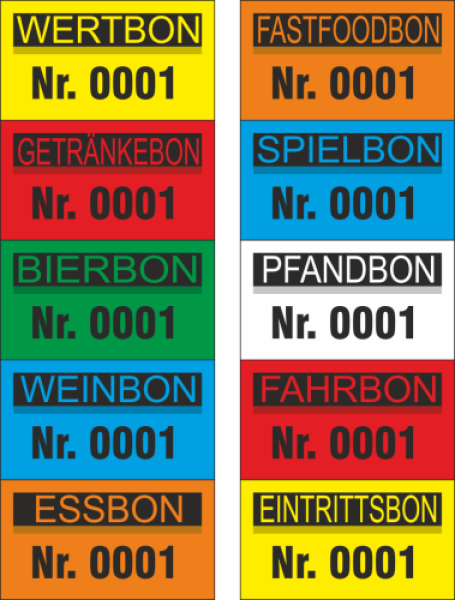1000 Wertmarken "Nummernbons, Text wählbar" [[Sonderdruck]]