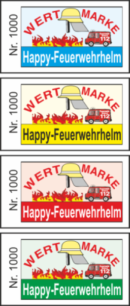 1000 Wertmarken "Happy-Feuerwehrhelm"