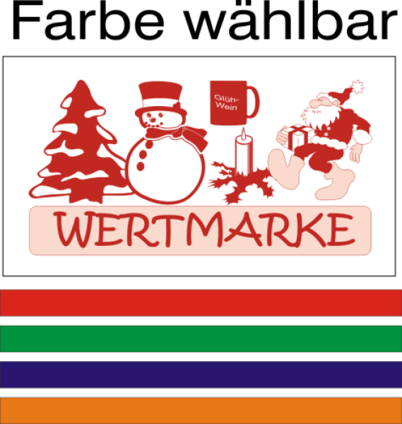 1000 Wertmarken "Weihnachten-Glühwein-Nikolaus-neutral"