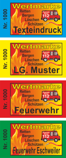 1000 Wertmarken "Feuerwehr Typ 7"