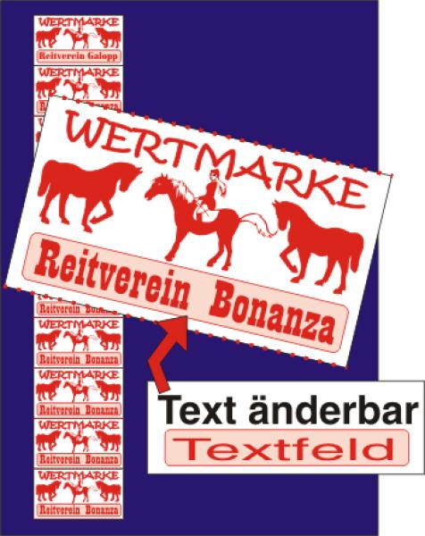 1000 Wertmarken "Pferdesport-Reiten"