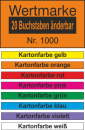 1000 Wertmarken  "1 Zeile, bis 20 Zeichen"